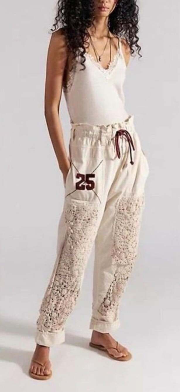 Free People Rockaway Pull-On Craft Pants Birch Cream Small
